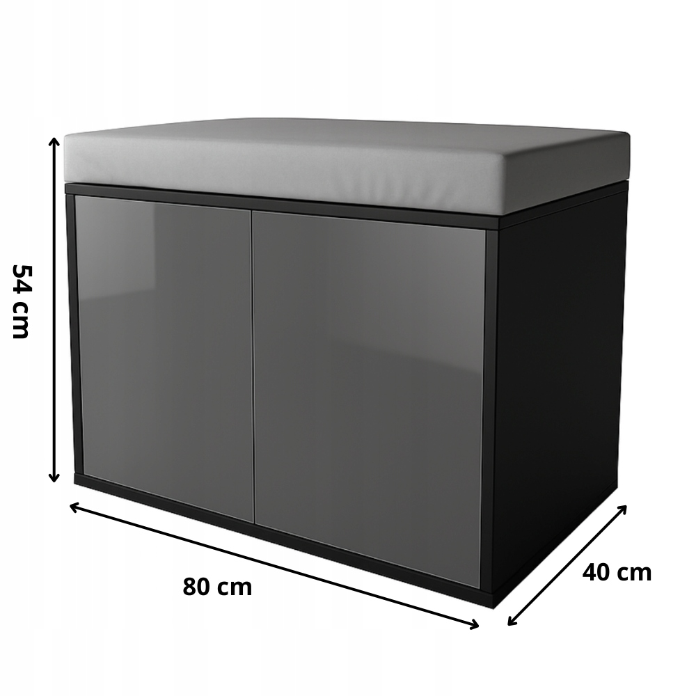 Nowoczesna szafka na buty z czarnymi frontami