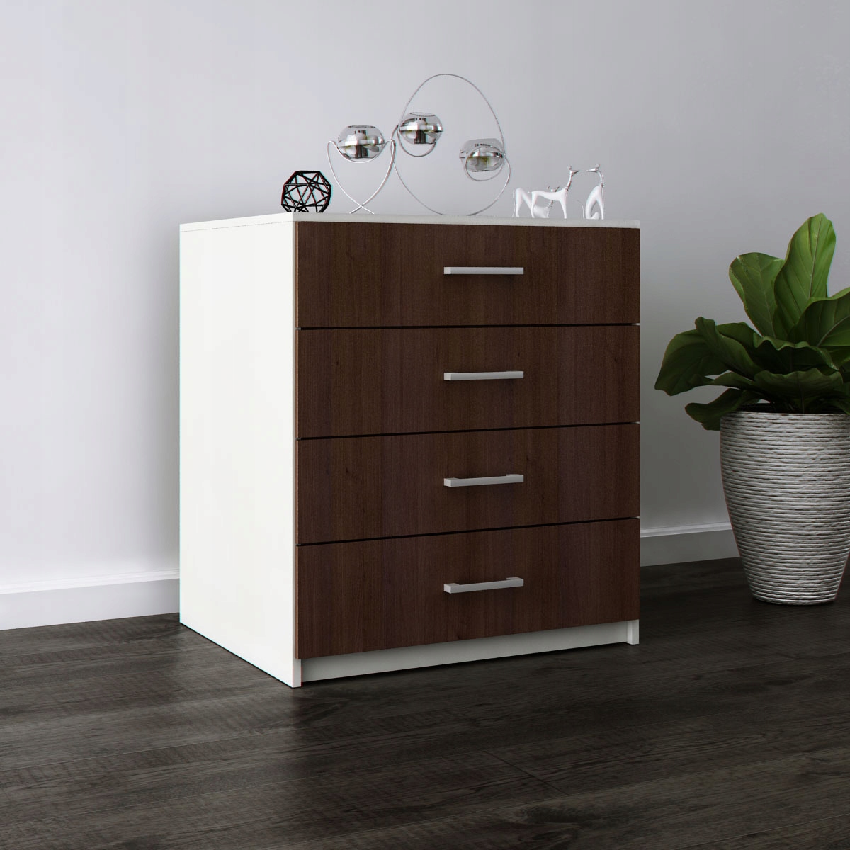 Komoda Do Salonu Na Ubrania 4 Szuflady Lana Orzech