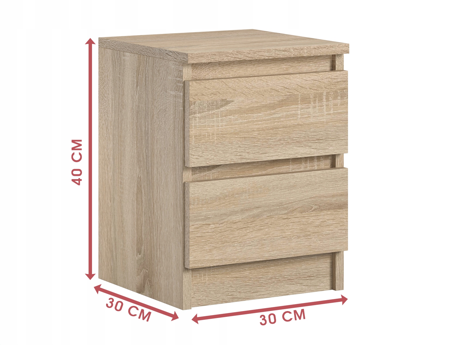 Szafka Nocna Do Sypialni 2 Szuflady Stolik Do Łóżka Pari 2 Dąb Sonoma