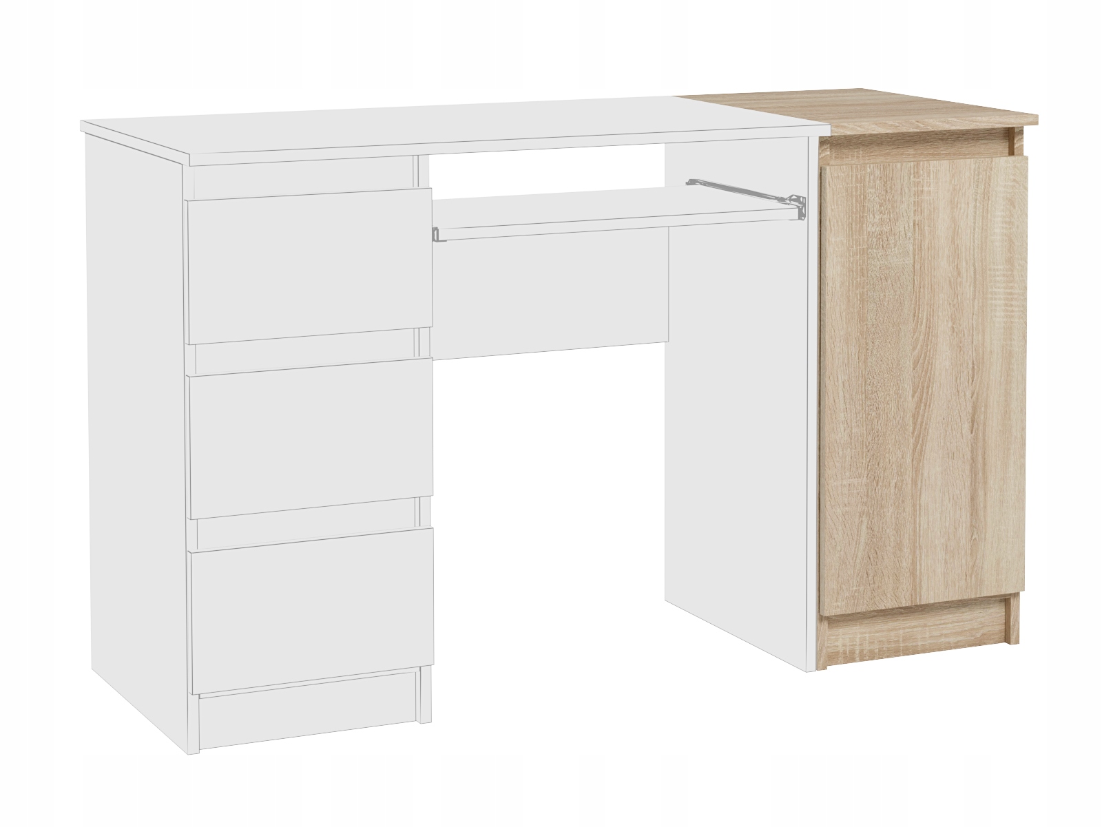 Szafka Na Dokumenty Kontener Dostawka Drzwi Dąb Sonoma