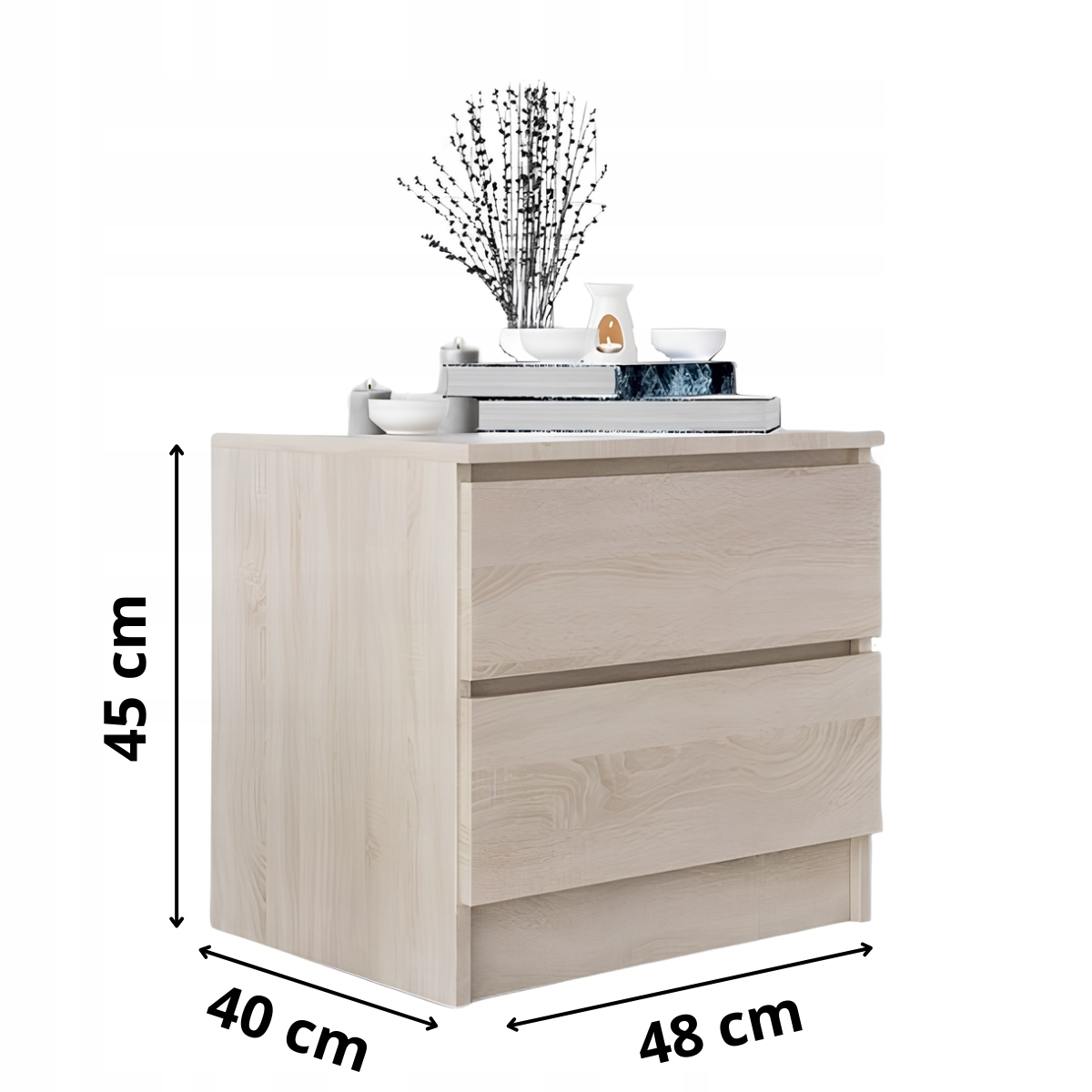 Stolik Nocny Szafka Nocna MDF 45 x 48x 40 CM Zoe Dąb Sonoma