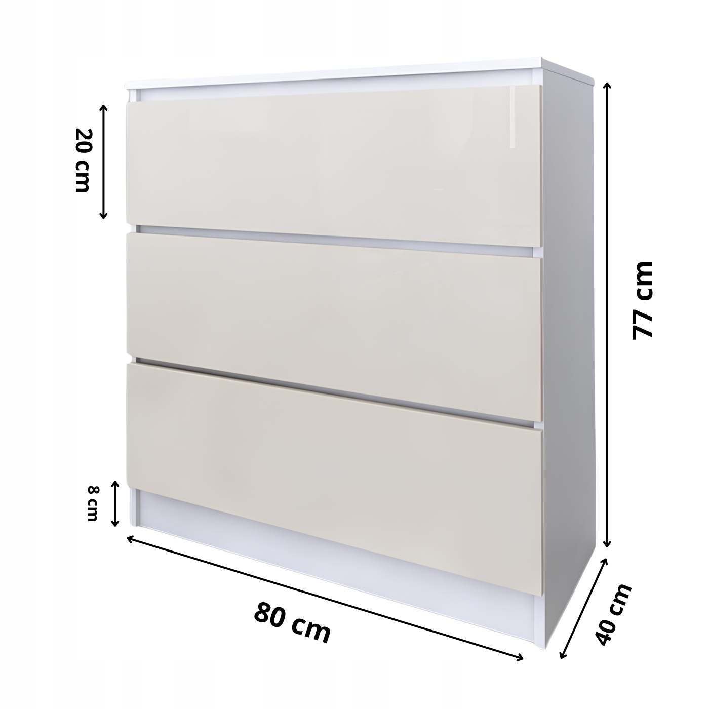 Komoda Zoe biała wanilia połysk zdjęcie 2