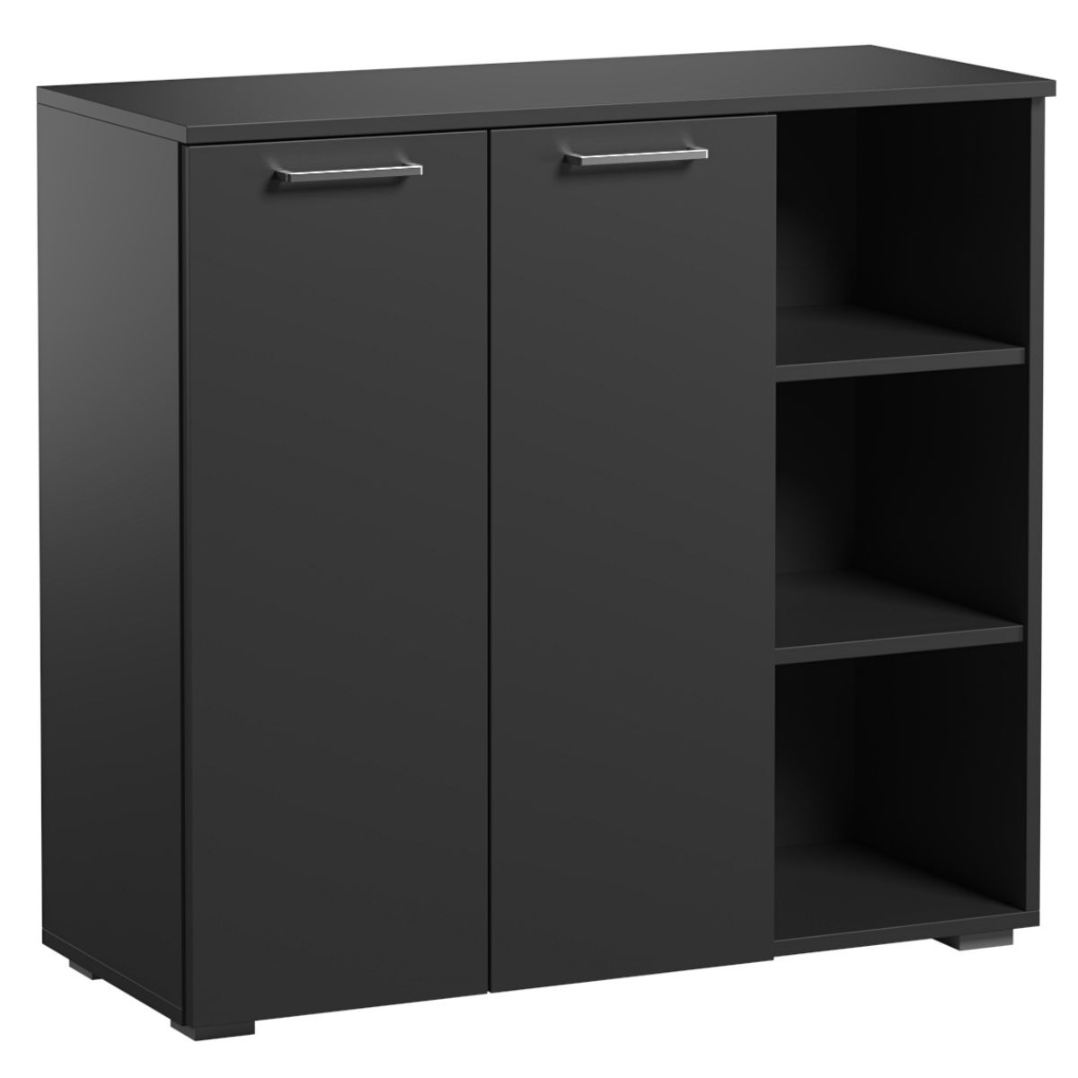 Szafka Szuflady Półki Pojemna Do Salonu Sypialni Sofi Czarny Mat