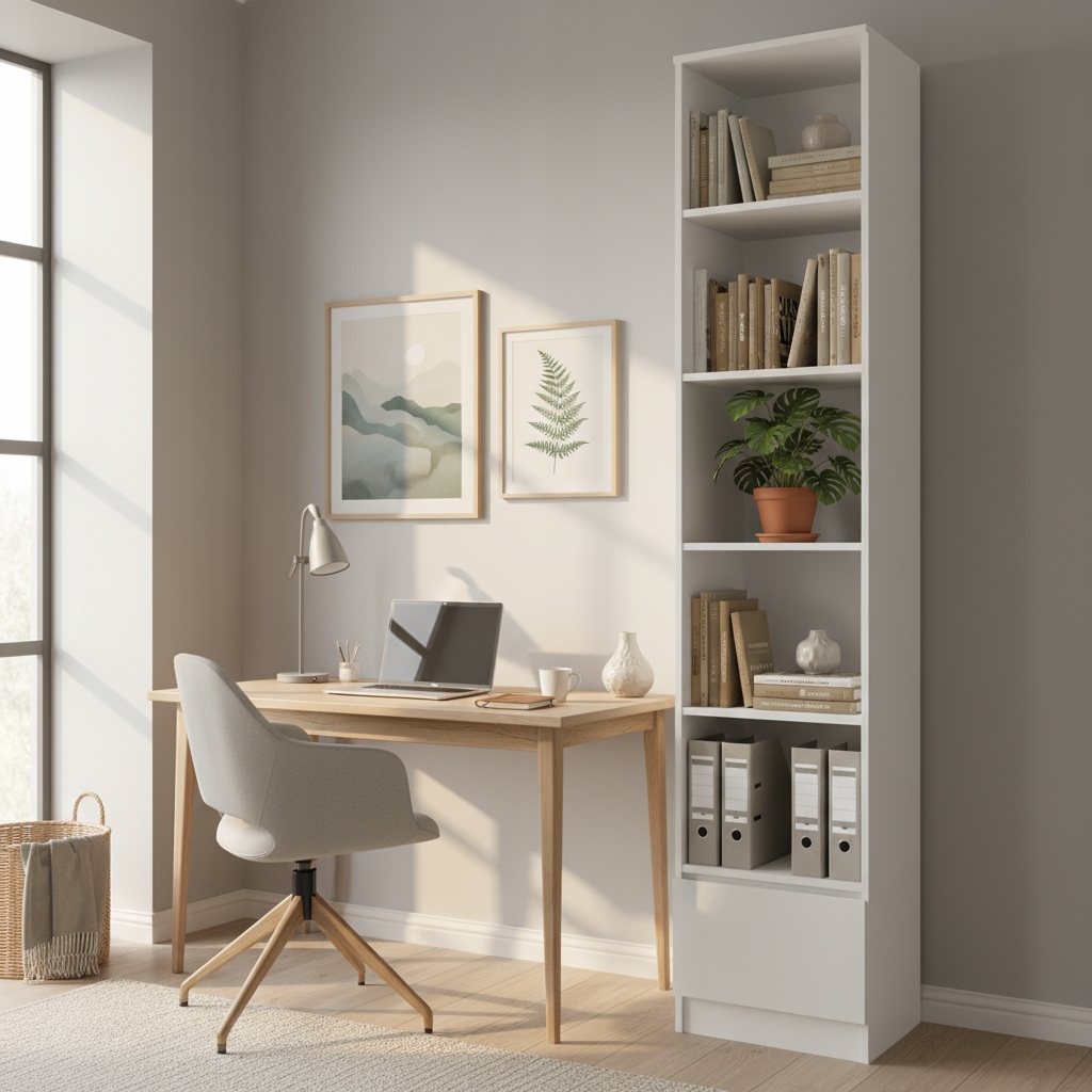 Regał Zoe 45 biały wysoki połysk