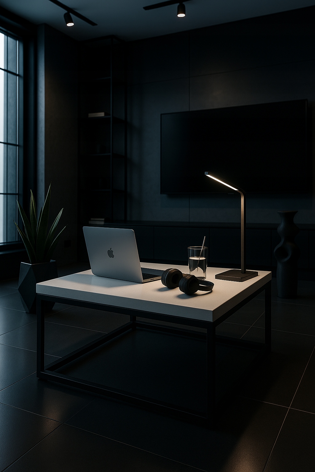 Ława Zoe 2 biała z czarnym stelażem