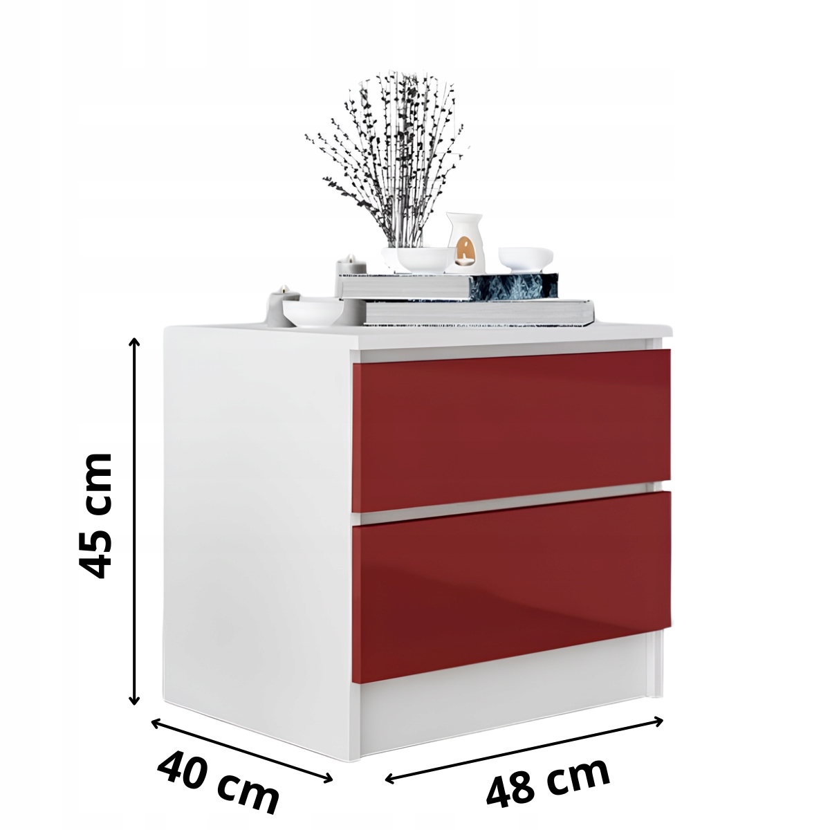 Stolik Zoe biało-czerwony w aranżacji