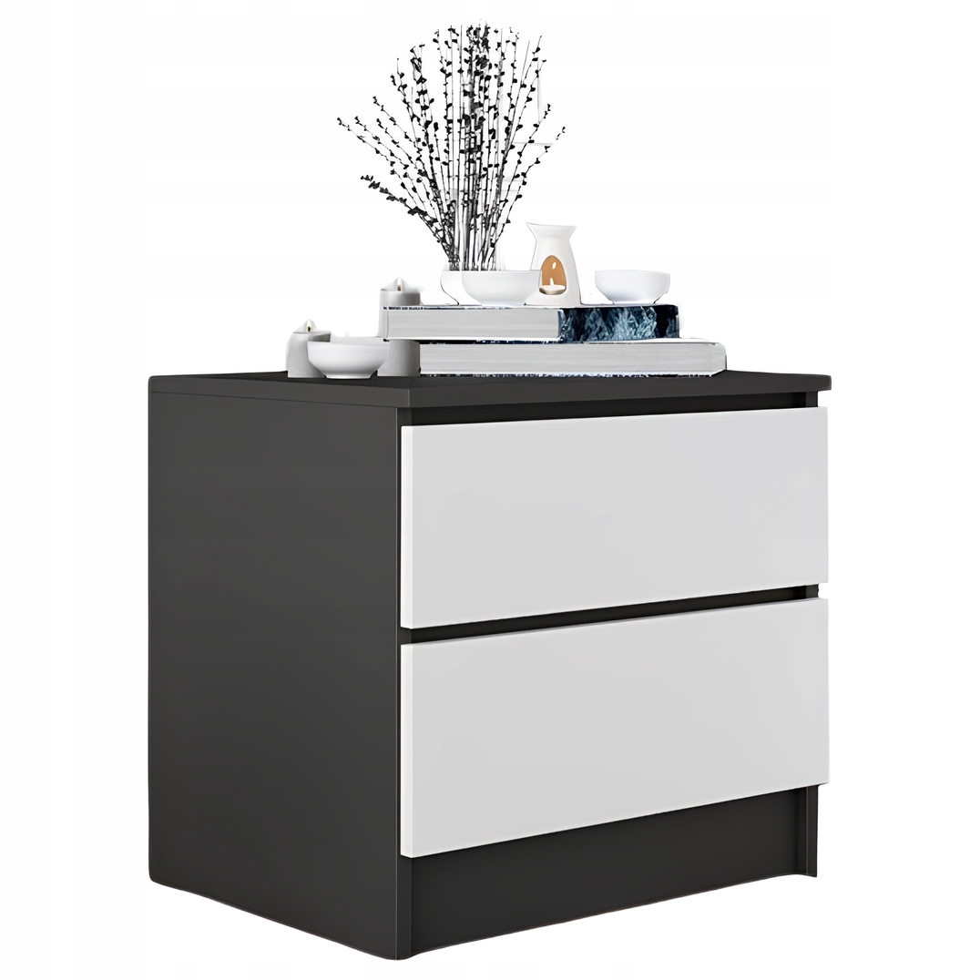 Szafka nocna Zoe - black and white mat