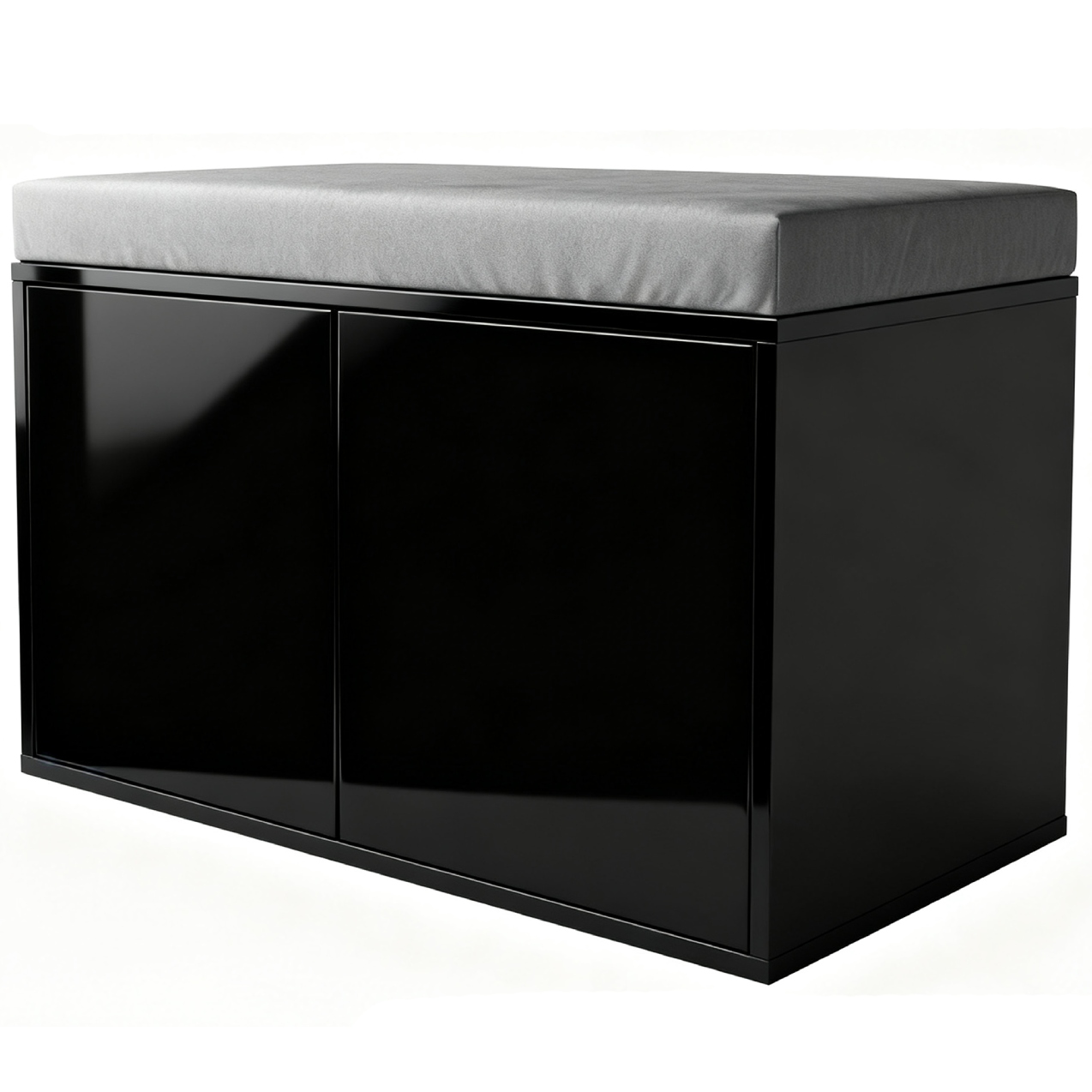 Czarna szafka na buty w nowoczesnym wnętrzu