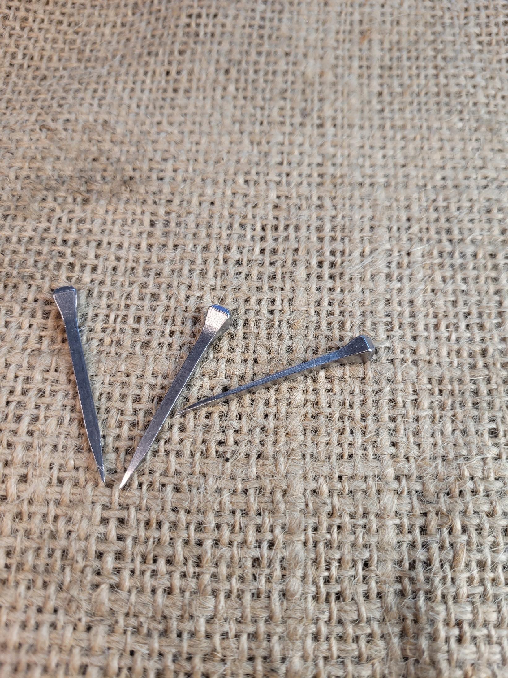 Kute gwoździe do wieszaków na klucze itp 10 sztuk mniejsze 45 mm surowe