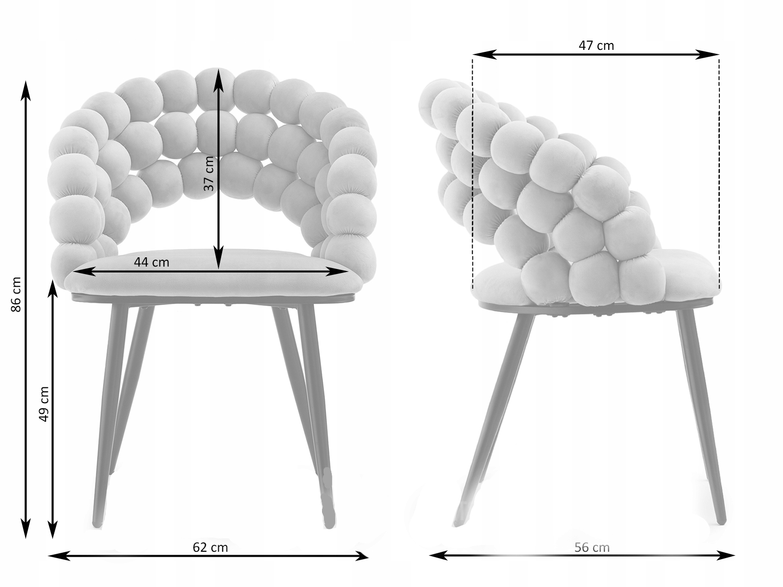 Krzesło Bubble Welurowe Zielone Glamour Furnitex - zdjęcie 4