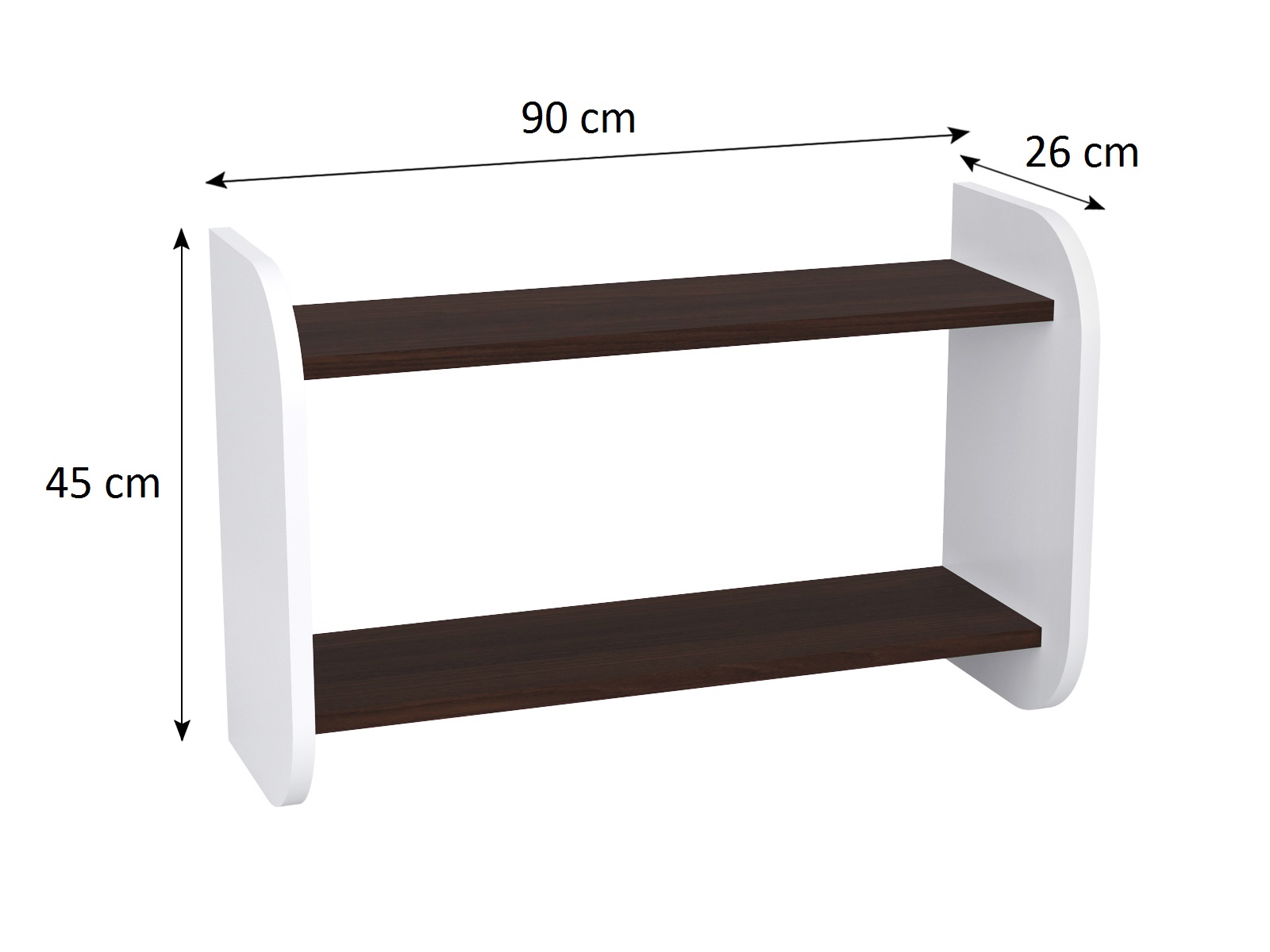 Półka Podwójna Wisząca 90 cm - Biało Sonoma