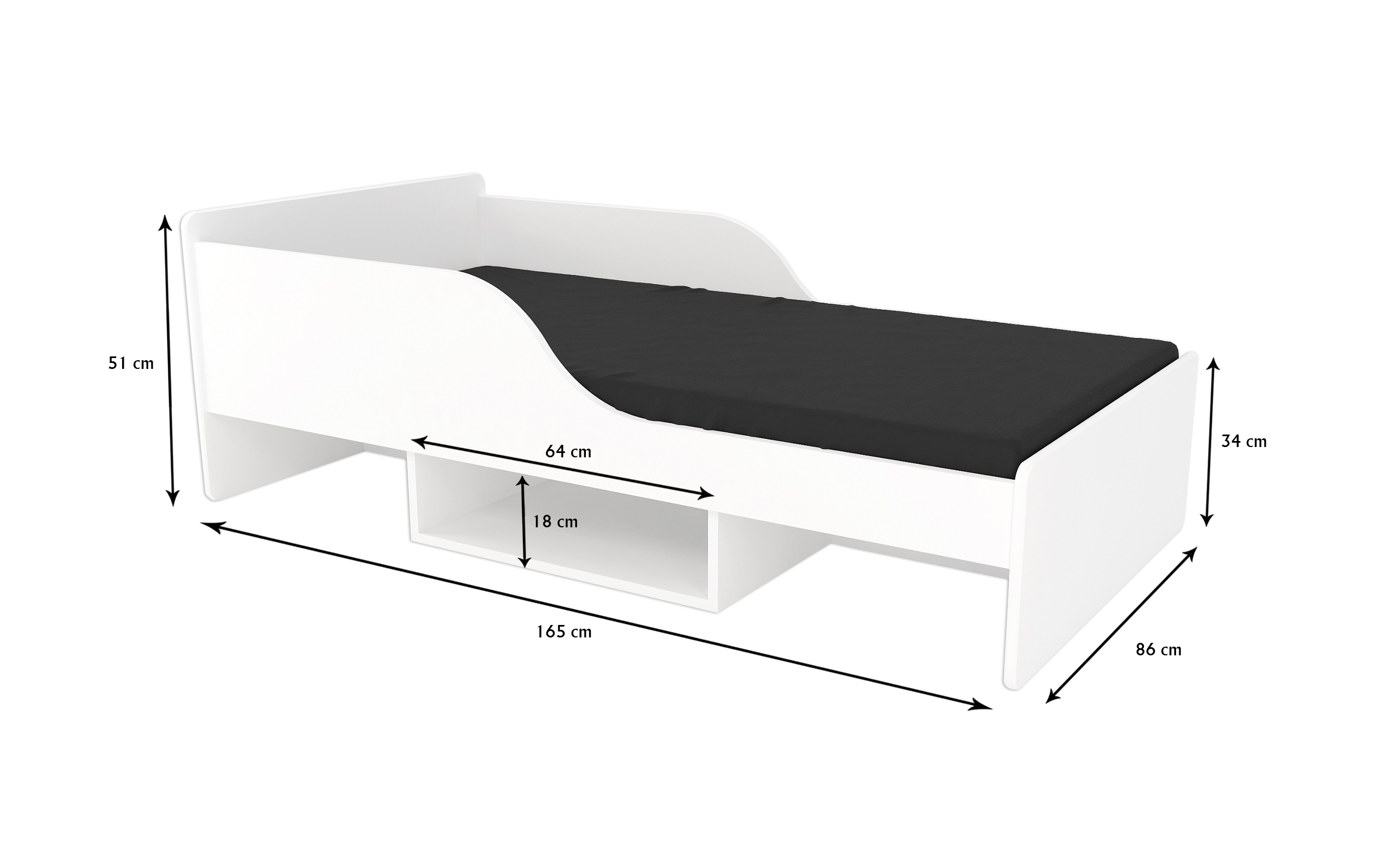 Łóżko Dziecięce SMILE 160x80 - bok