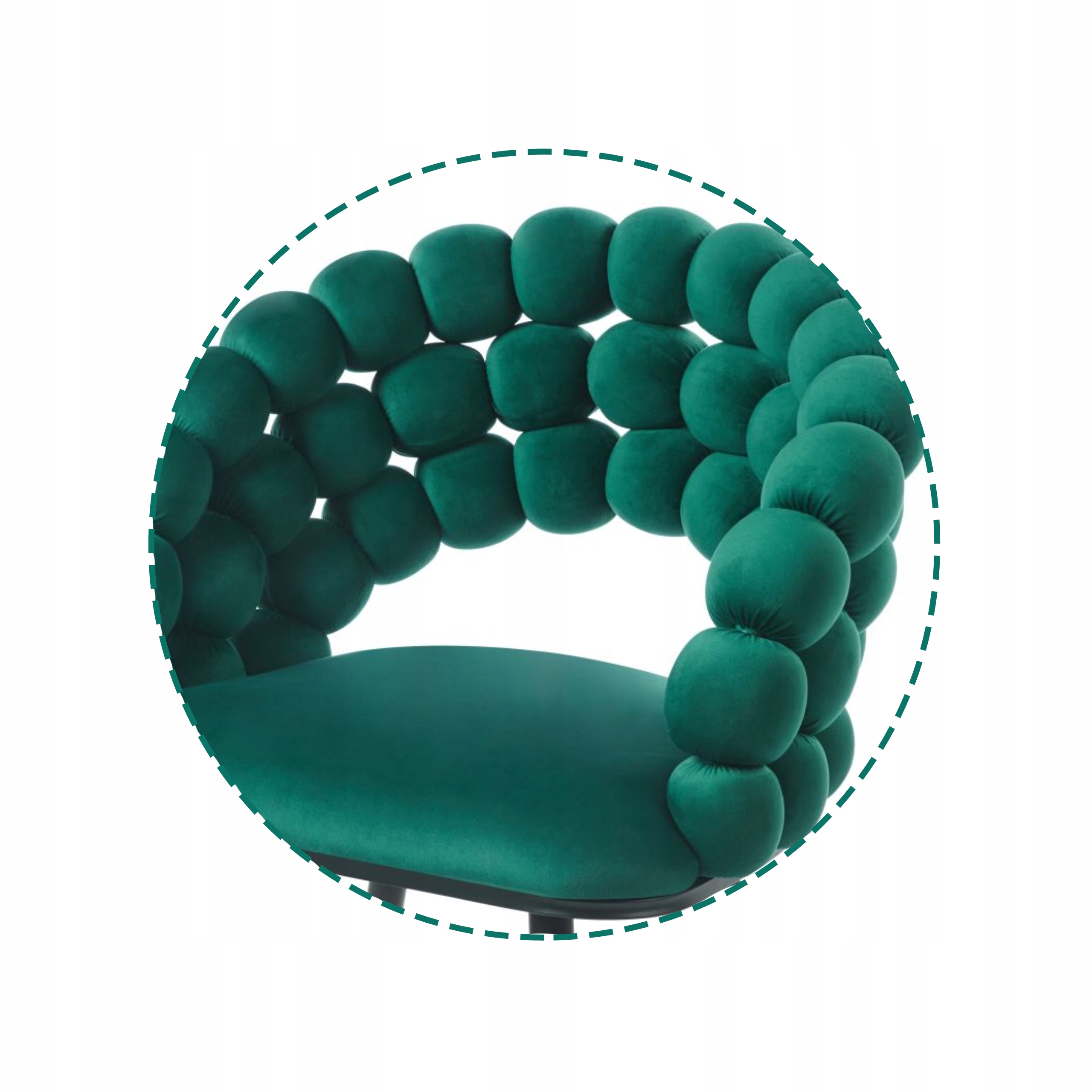 Krzesło Bubble Welurowe Zielone Glamour Furnitex - zdjęcie 8