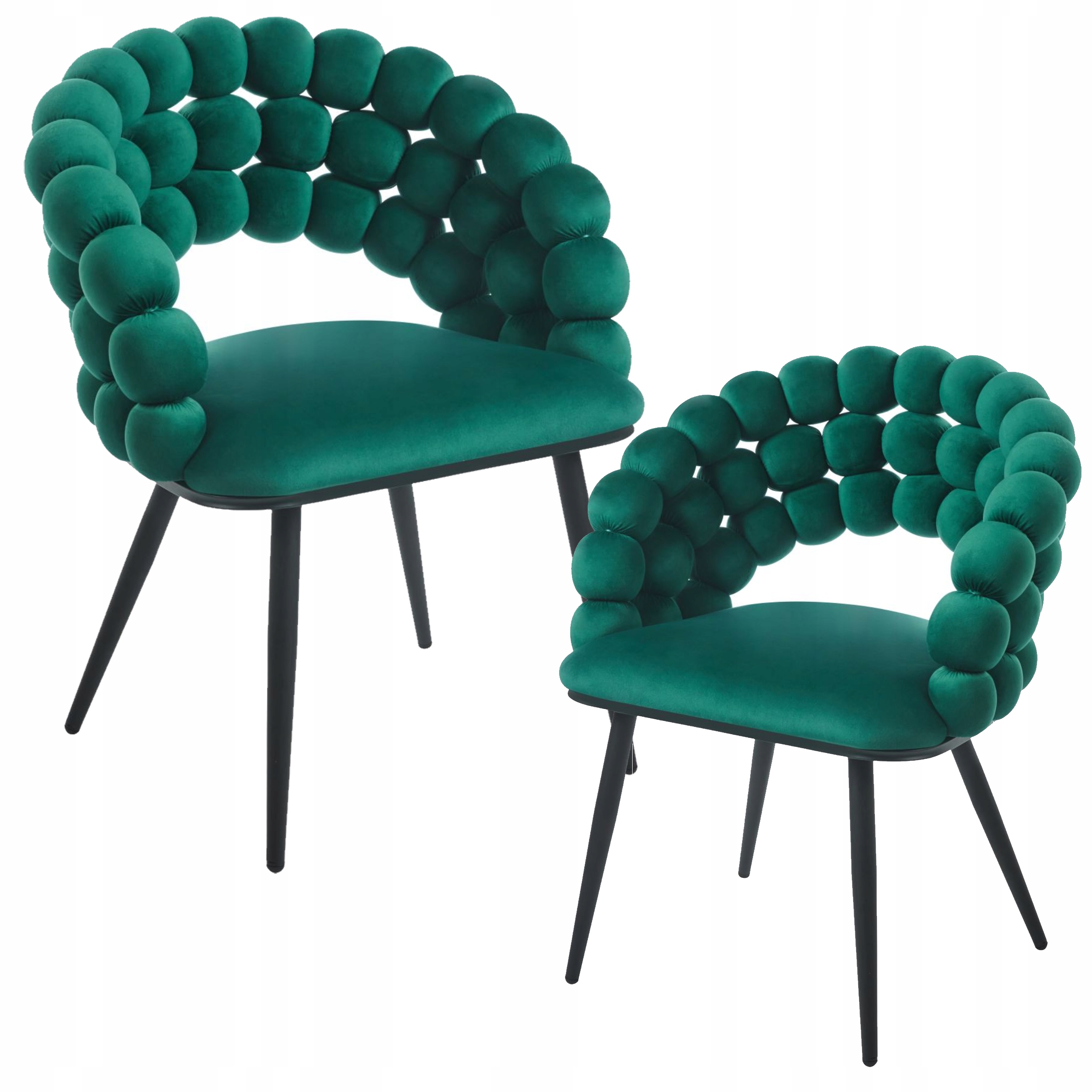 Krzesło Bubble Welurowe Zielone Glamour Furnitex - zdjęcie 5