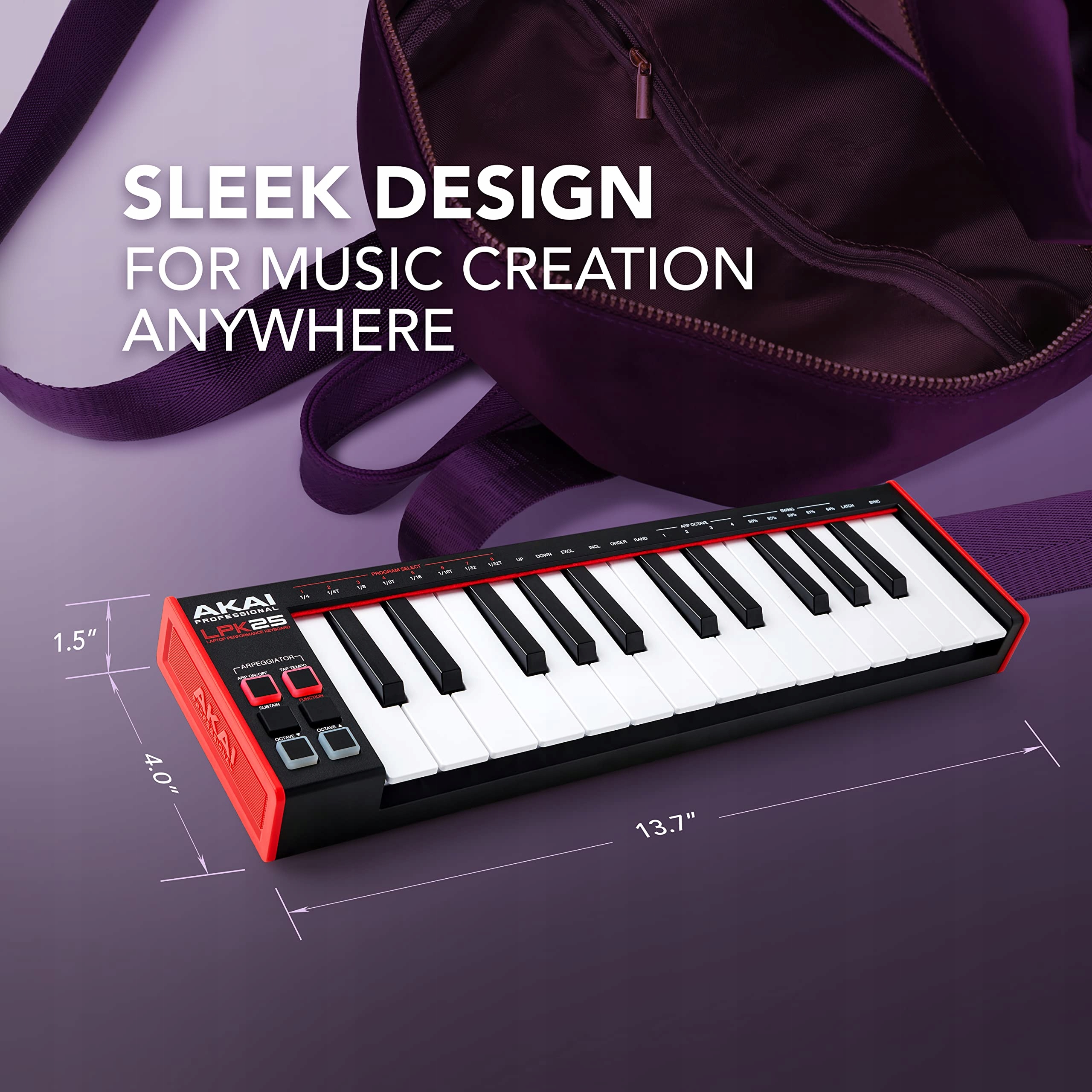 Klaviatura MIDI USB AKAI LPK25 MK2, 25 clape, arpeggiator, negru