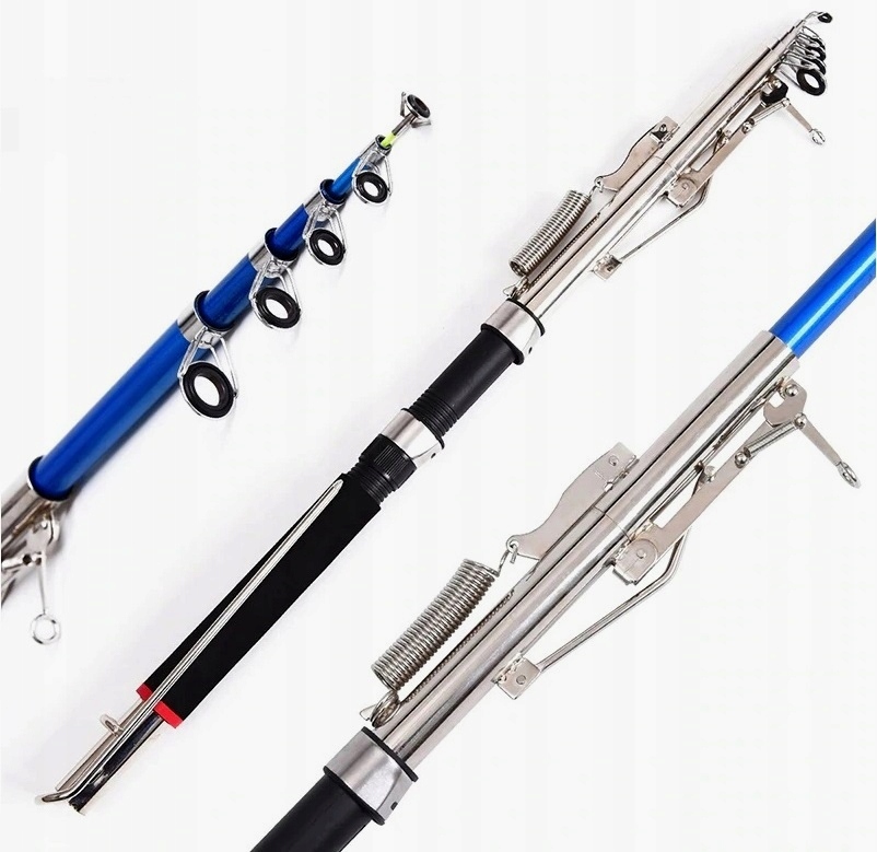 WĘDKA TELESKOPOWA SAMOZACINAJĄCA AUTOMATYCZNA+ PODPÓRKA c.w 30-120g dł 2,4m