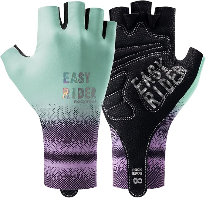 Echipamente - Manusi Ciclism Rockbros Dama, Turcoaz, Marimea S