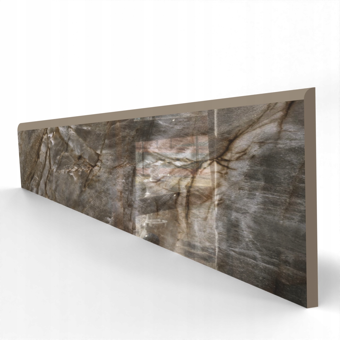 Cokół gresowy GRAFITOWY MARMUR POŁYSK 60cm, wykończenie podłogi WYPRZEDAŻ