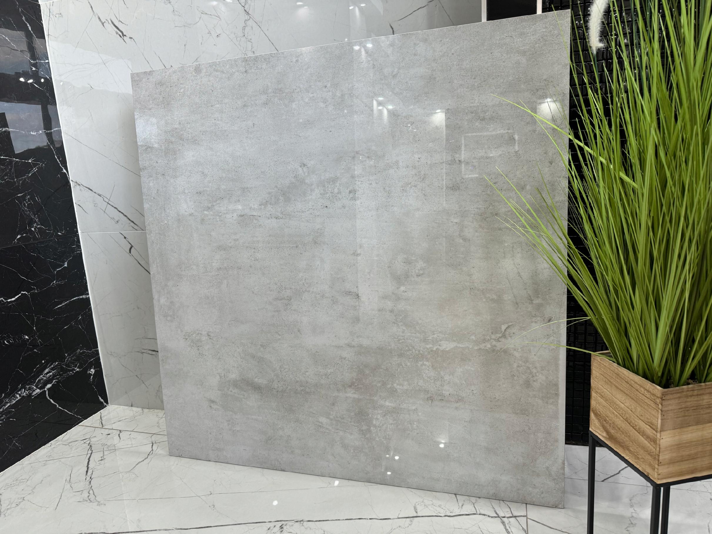 Płytka GRES beton jasny 120x120 POLEROWANY nowoczesny gres wielkoformatowy