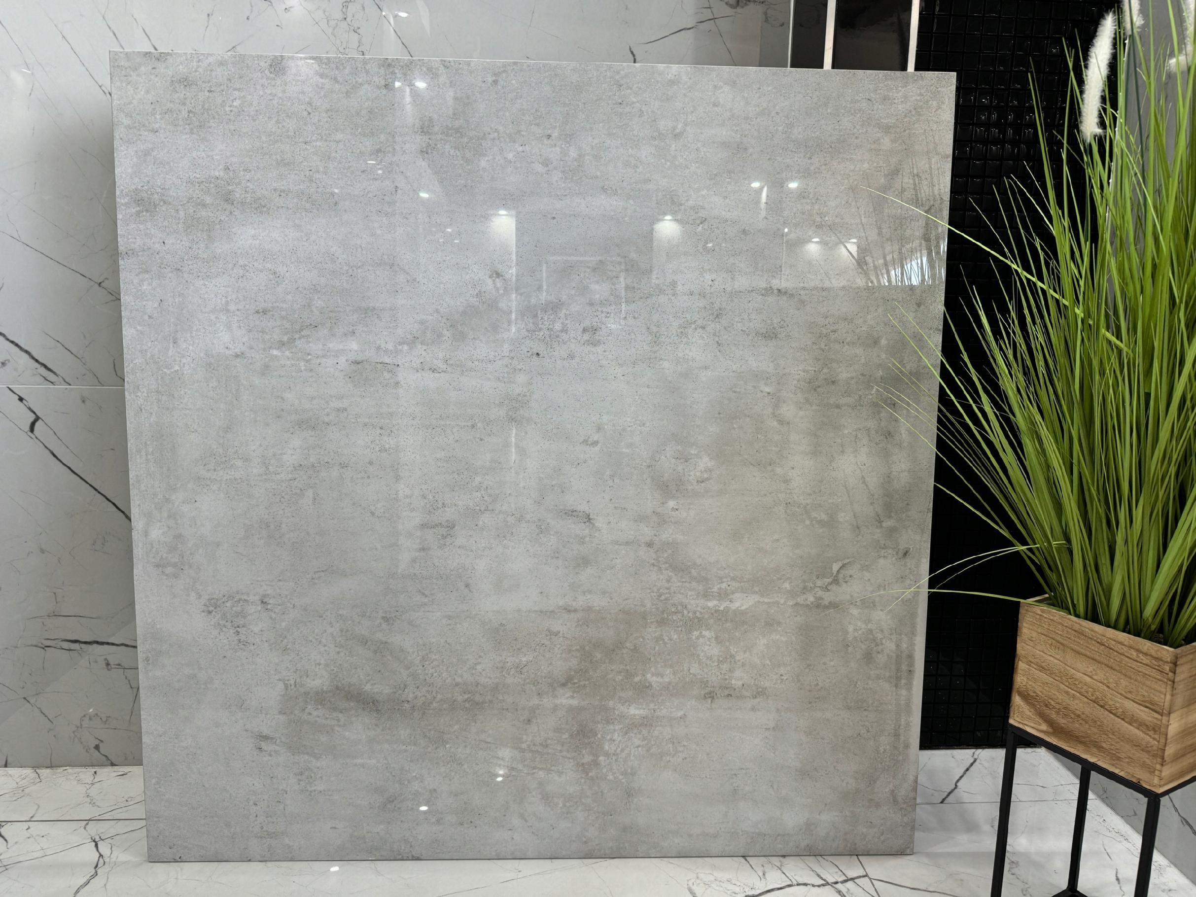 Płytka GRES beton jasny 120x120 POLEROWANY nowoczesny gres wielkoformatowy