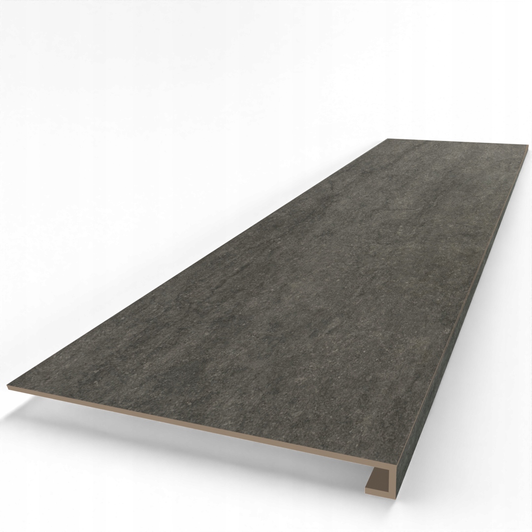 Płytka schodowa Stopnica szara, bez nacięć, gruby stopień gresowy 160x30x4