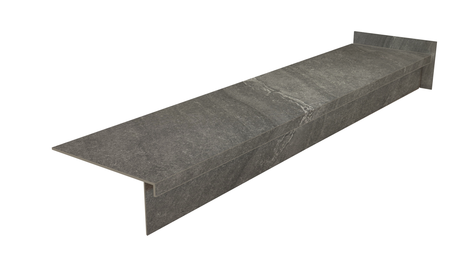 Stopnica gres grafit/antracyt z kapinosem,płytka schodowa bez nacięć 120x30