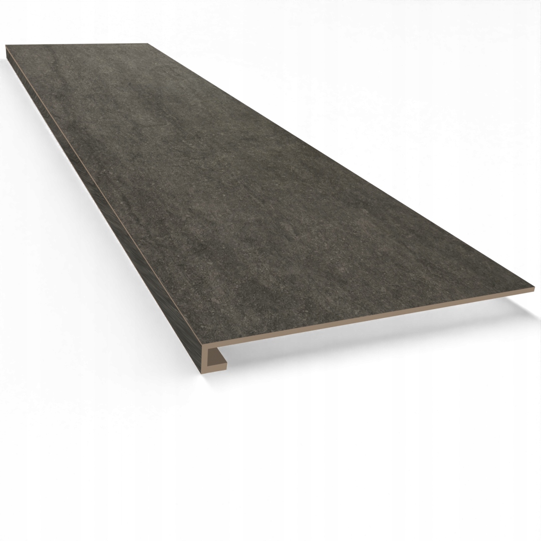 Płytka schodowa Stopnica szara, bez nacięć, gruby stopień gresowy 160x30x4