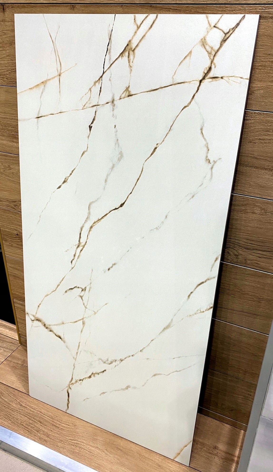 BIAŁY GRES ze złotą żyłą 120X60 BIAŁY Marmur PÓŁMATOWY - SUPER CENA