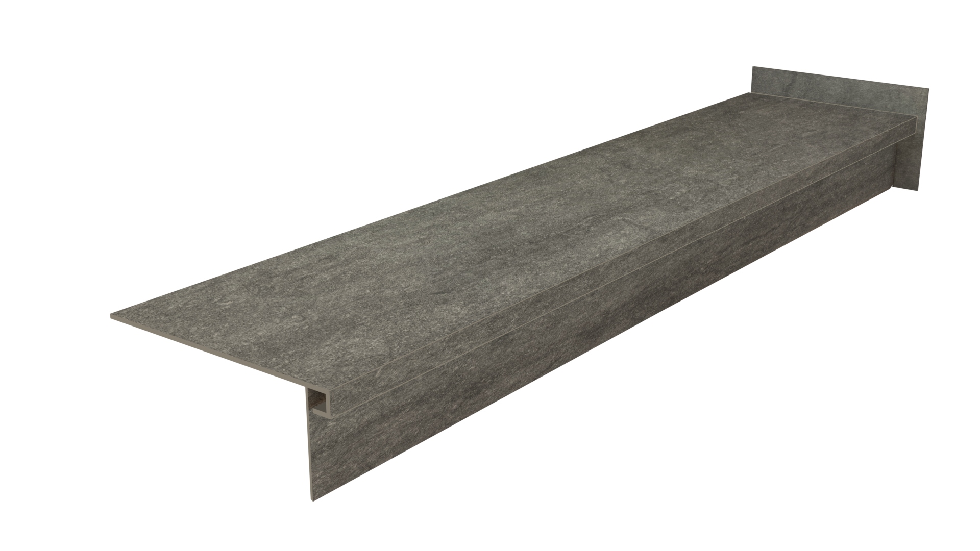 Płytka schodowa Stopnica szara, bez nacięć, gruby stopień gresowy 160x30x4