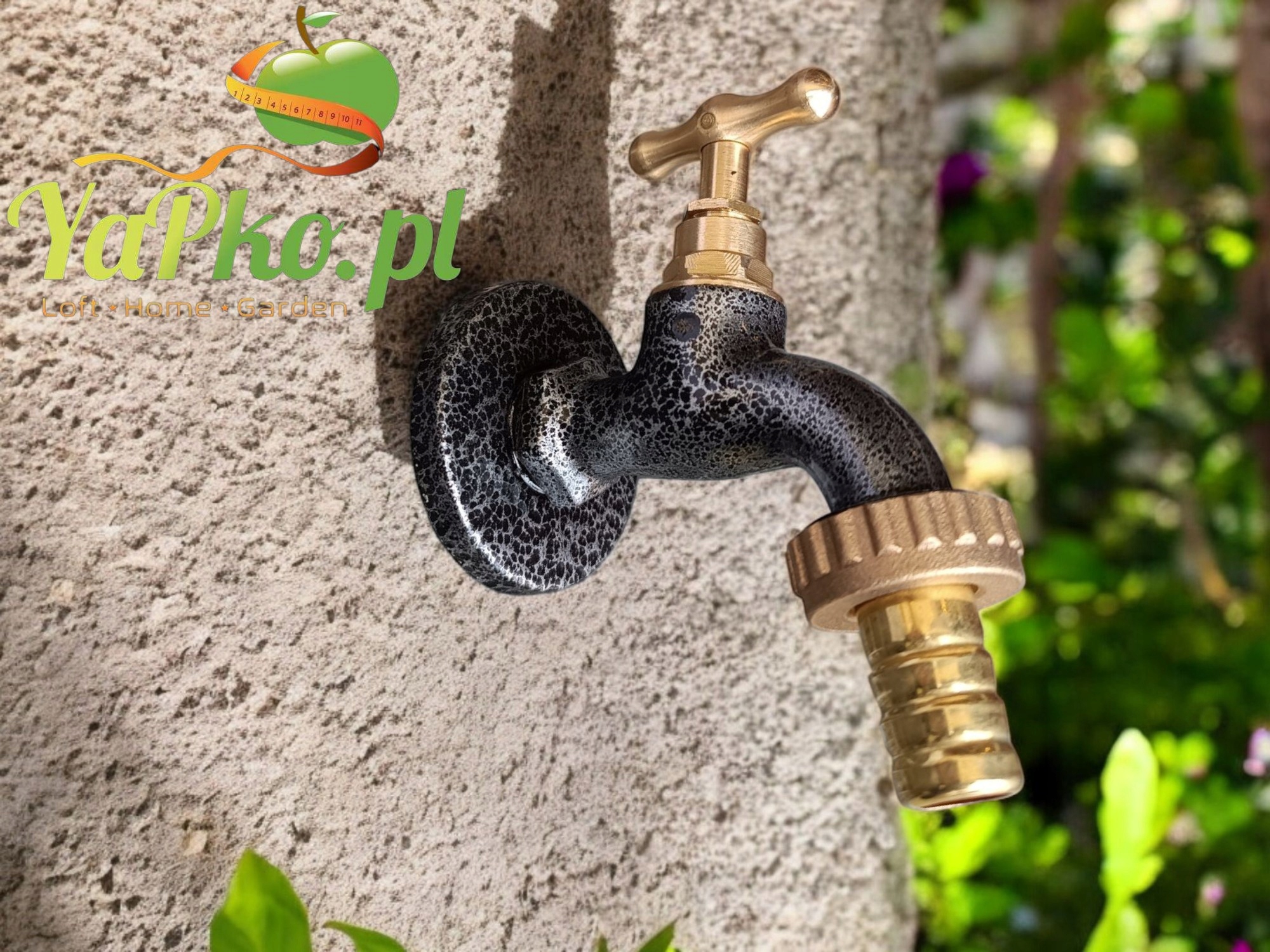 Zawór czerpalny YaPko Antyczne srebro 1/2 "z rozetą