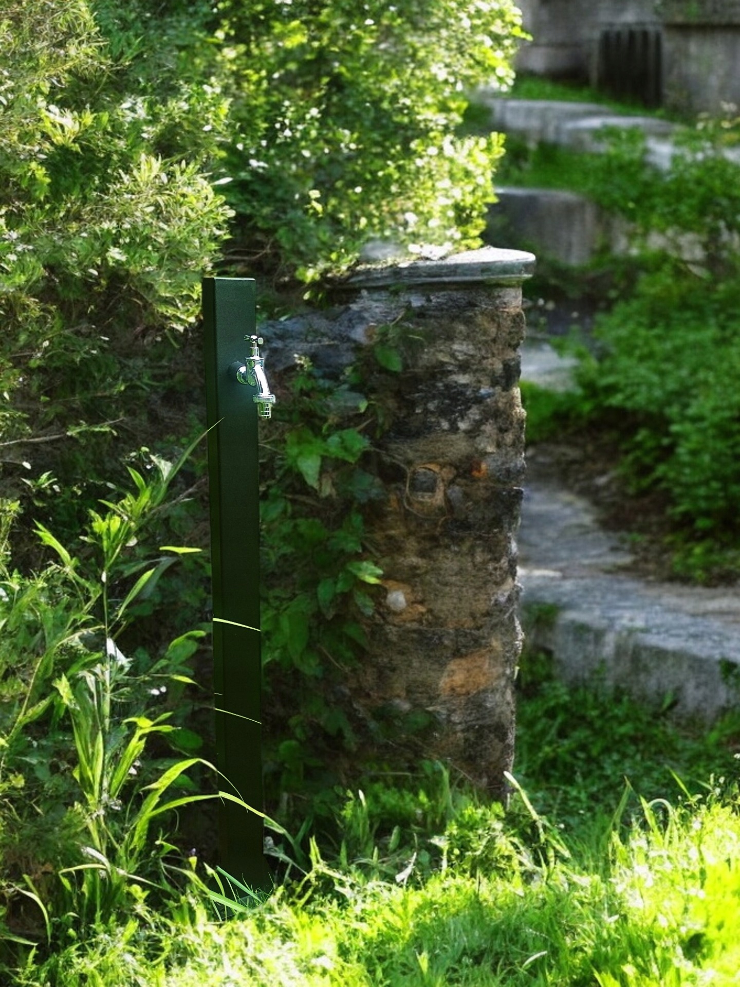 Kran słupek ogrodowy-hydrant YaPko Czarny 100cm 3/4" chrom