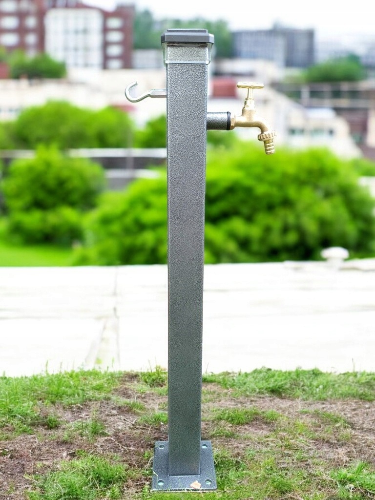 Kran słupek ogrodowy wolnostojący Led YaPko Antyczne Srebro Wąż 3/4"