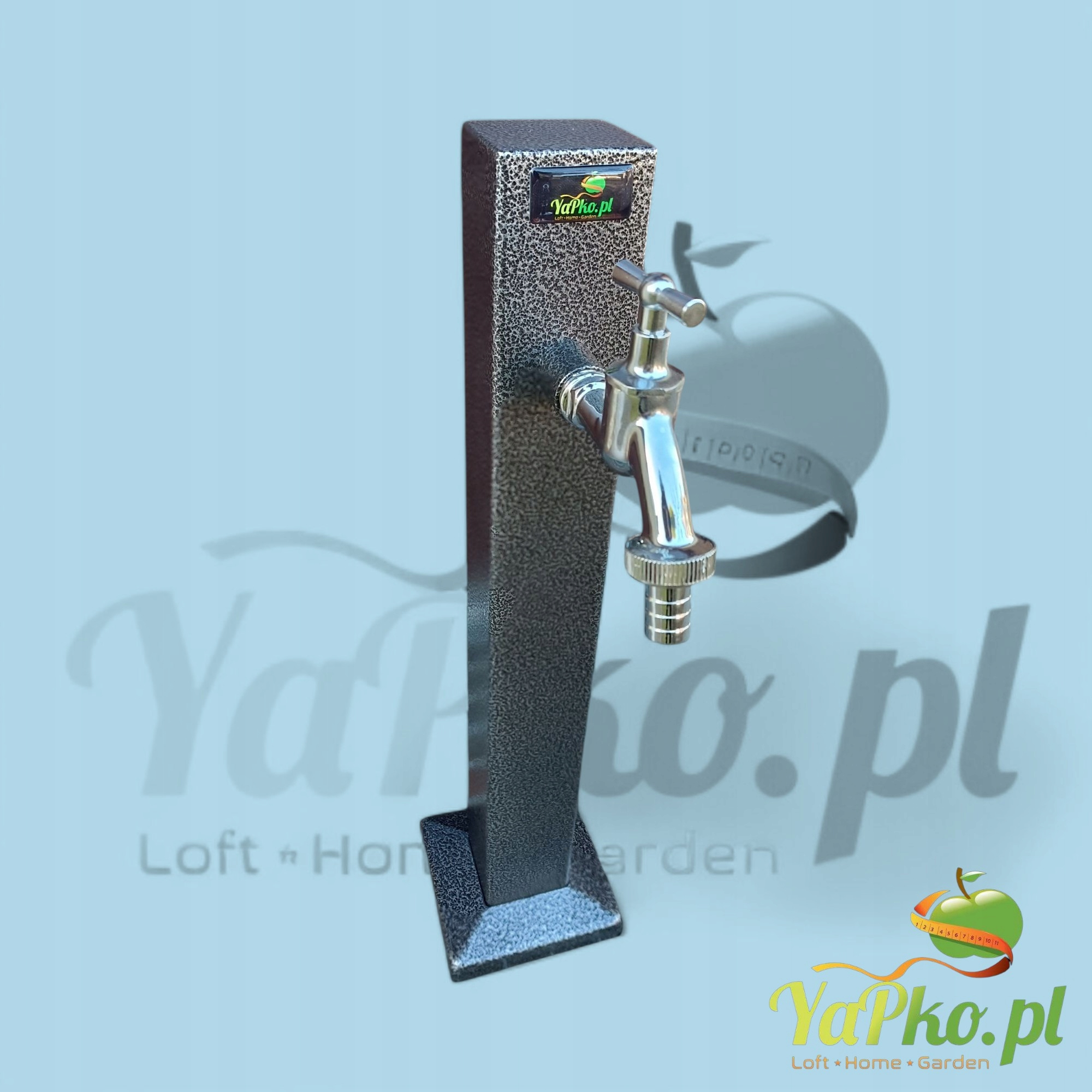 Kran ogrodowy YaPko Mini PRO Antyczne srebro 1/2 wylewka chrom