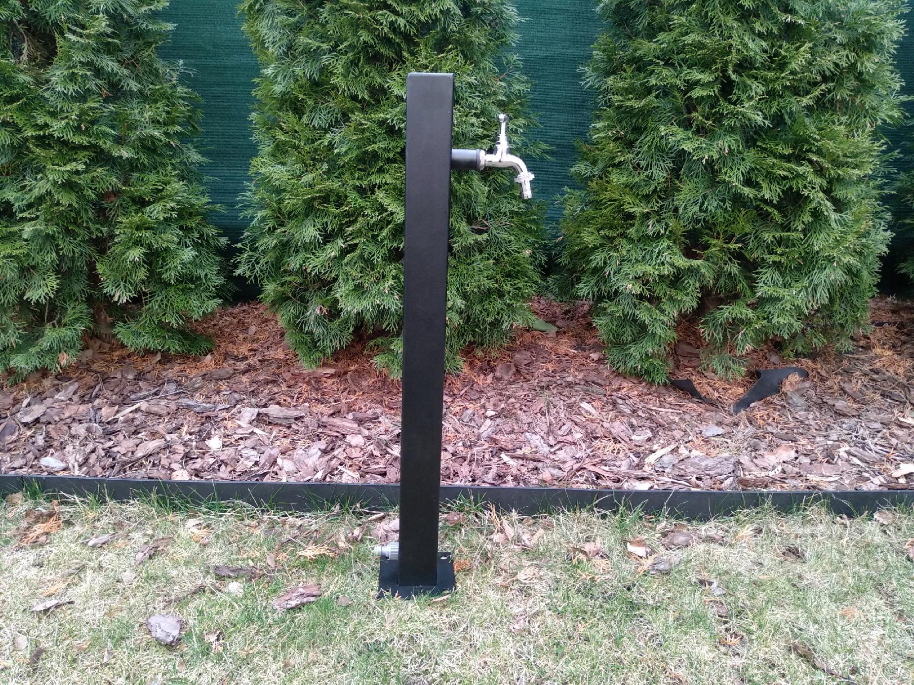 Kran słupek ogrodowy-hydrant YaPko Czarny 100cm 3/4" chrom