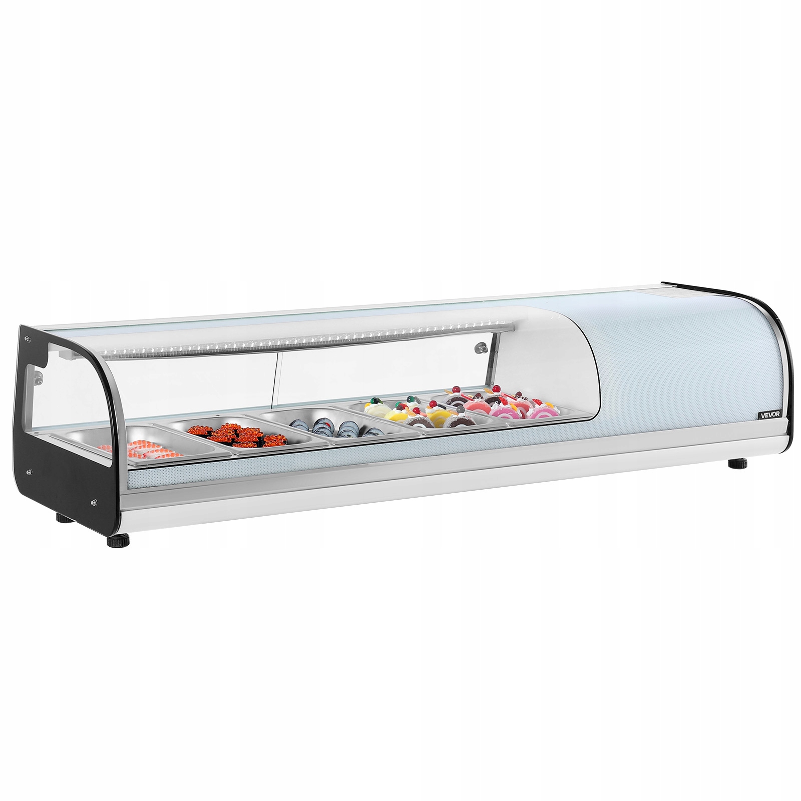VEVOR 52 l refrigerated sushi display case, 5 pans