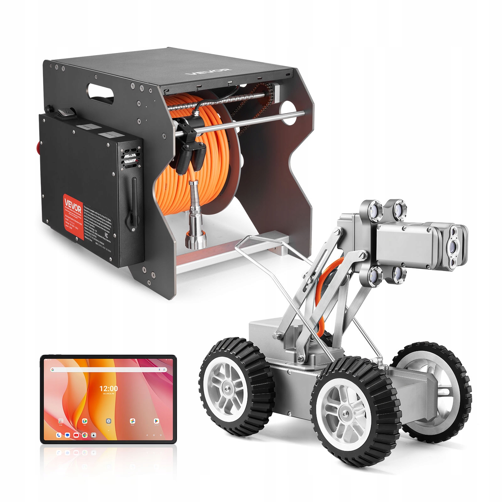 VEVOR 120 m pipe inspection robot, two cameras