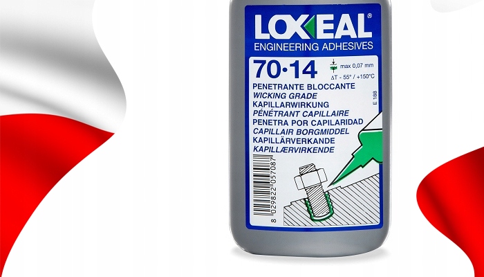 KLEJ DO GWINTÓW NAKRĘTEK ŚRUB LOXEAL 70-14 O DUŻEJ ŚREDNICY M5 250 ml