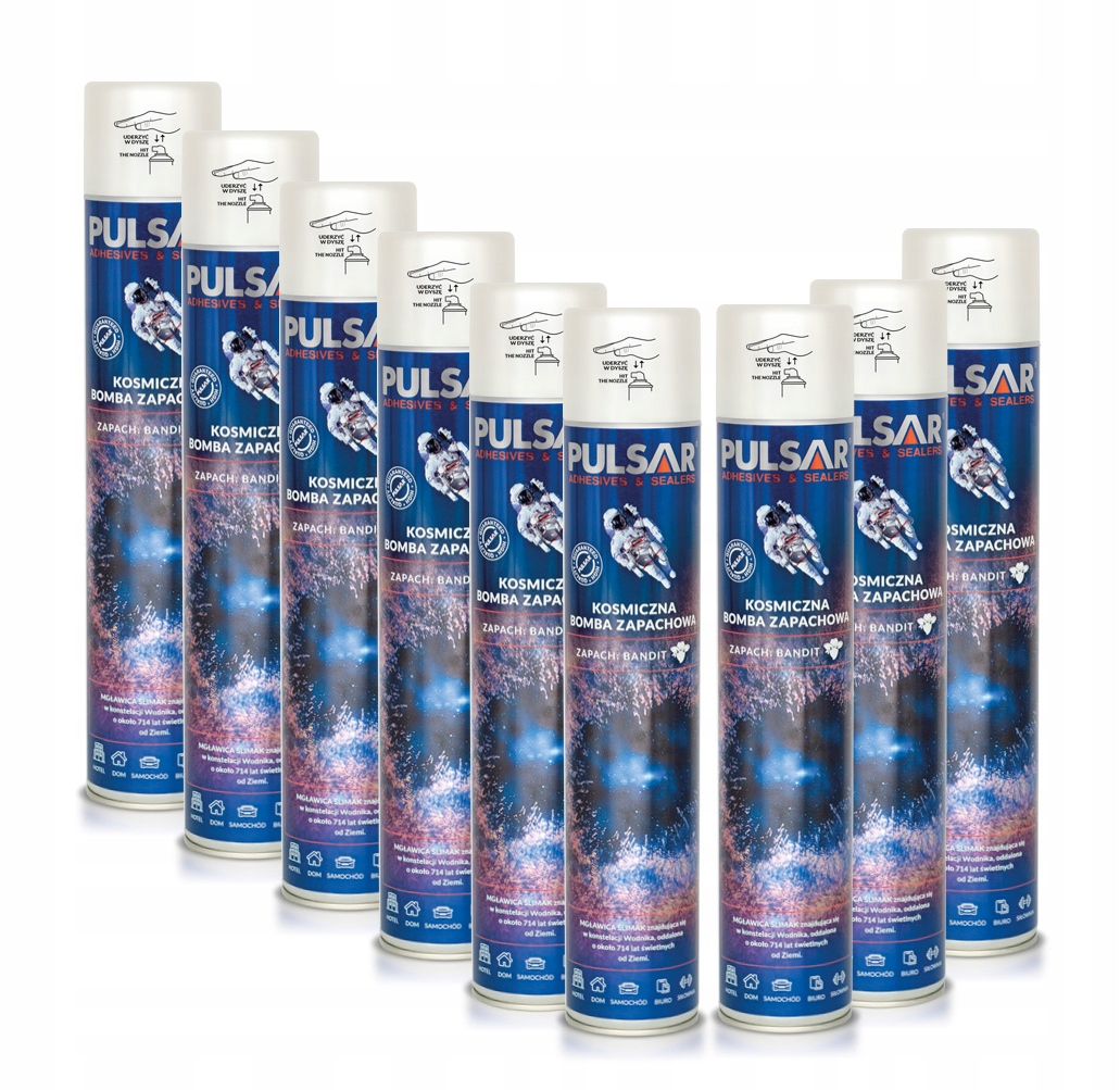 ODŚWIEŻACZ POWIETRZA SPRAY PULSAR ZAPACH DLA MĘŻCZYZN BANDIT 750 ml x9