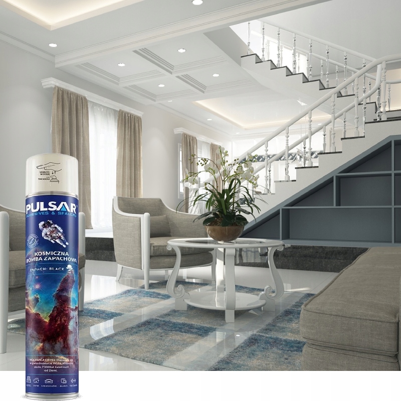 ODŚWIEŻACZ POWIETRZA SPRAY PULSAR ZAPACH DLA MĘŻCZYZNY BLACK 750 ml x4