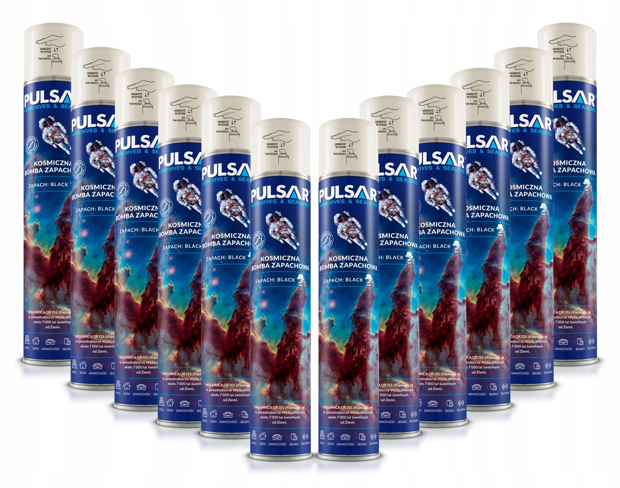 ODŚWIEŻACZ POWIETRZA SPRAY PULSAR ZAPACH DLA MĘŻCZYZNY BLACK 750 ml x12