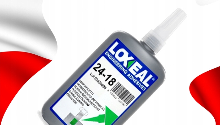 KLEJ DO GWINTÓW NAKRĘTEK ŚRUB LOXEAL 24-18 ŁATWO DEMONTOWALNY 250 ml