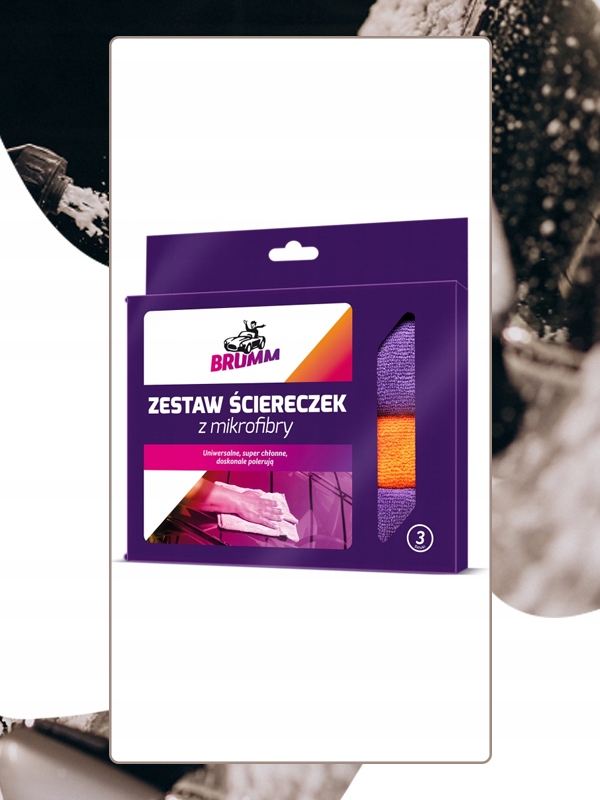 ZESTAW ŚCIERECZEK Z MIKROFIBRY 3 szt MIKROFIBRA BRUMM UNIWERSALNE
