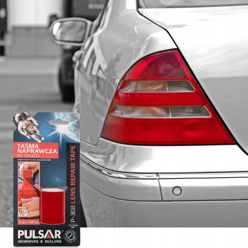 TAŚMA NAPRAWCZA DO LAMP REFLEKTORÓW CZERWONA PULSAR KP308 5x100cm