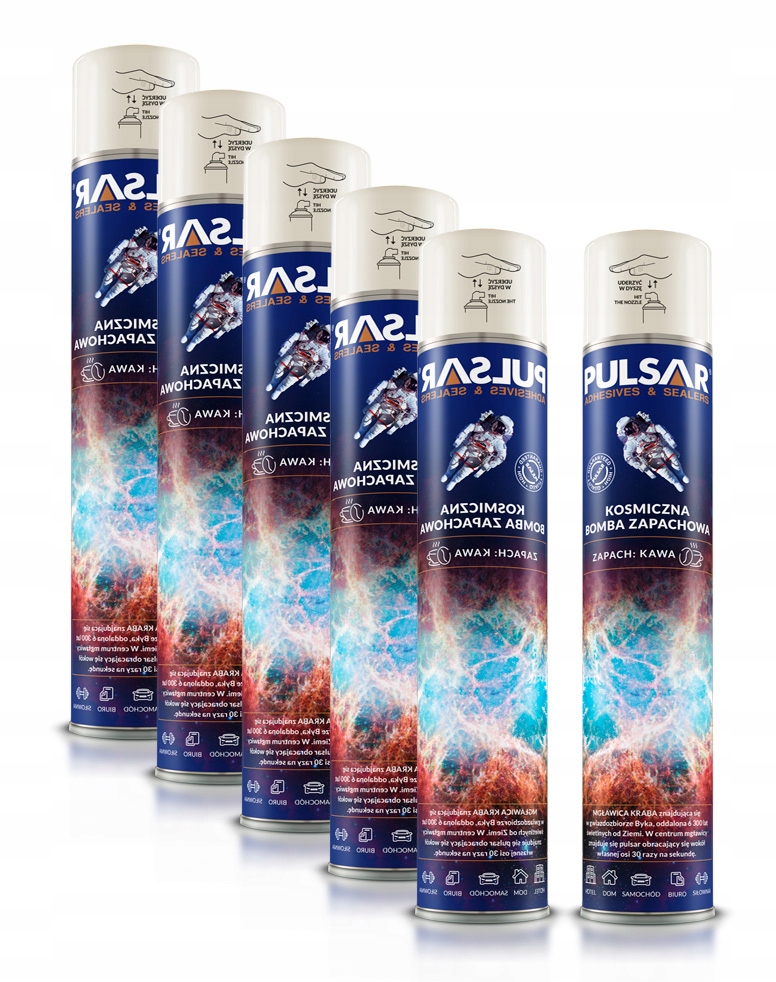 ODŚWIEŻACZ POWIETRZA SPRAY PULSAR ZAPACH KAWA 750 ml x6