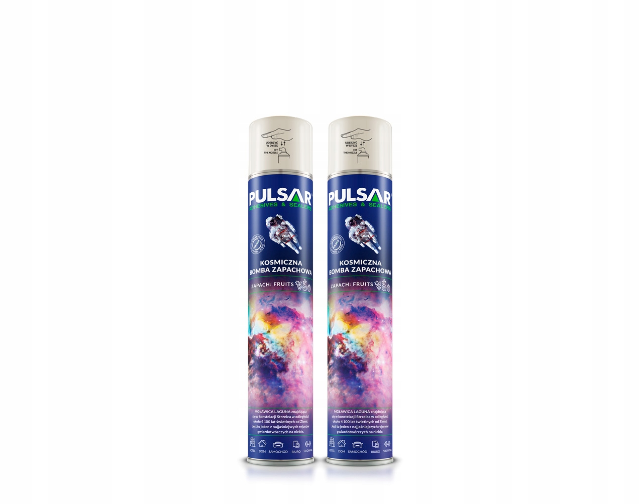 ODŚWIEŻACZ POWIETRZA SPRAY PULSAR ZAPACH OWOCOWY 750 ml x2