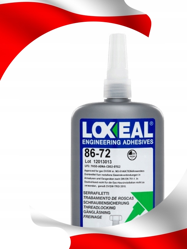 KLEJ DO GWINTÓW ŚRUB MOCNY LOXEAL 86-72 NAJWYŻSZA JAKOŚĆ POŁĄCZENIA 250 ml