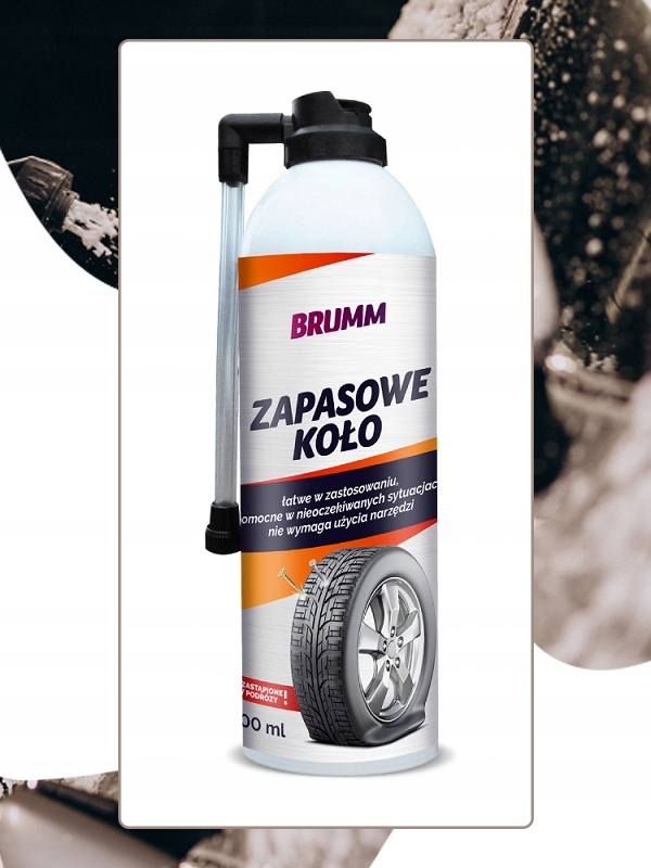 USZCZELNIACZ DO OPON W SPRAYU BRUMM KOŁO ZAPASOWE ŁATWE ZASTOSOWANIE 500 ml