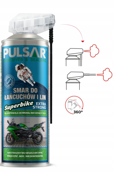 SMAR DO ŁAŃUCHÓW I LIN EXTRA STRONG SUPER BIKE PULSAR AEROZOL 400 ml