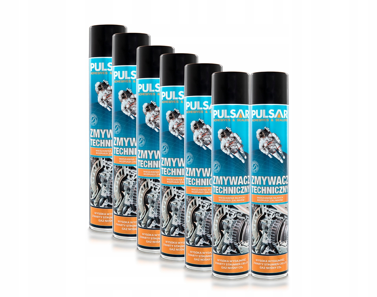 ZMYWACZ TECHNICZNY PULSAR USUWA KLEJE SMARY WOSKI OLEJE SPRAY 750 ml x7