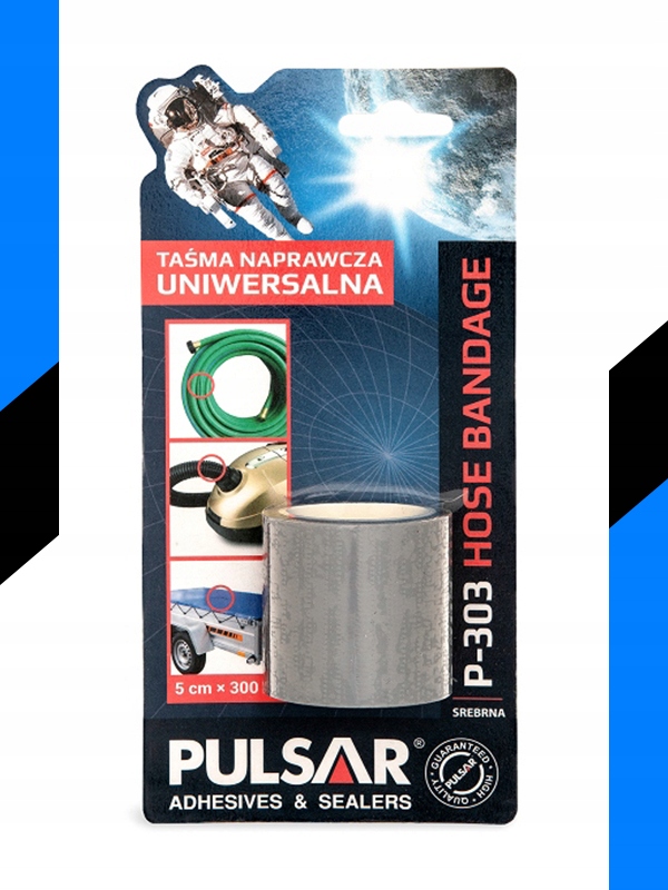 TAŚMA NAPRAWCZA SREBRNA ZBROJONA UNIWERSALNA PULSAR P-303 3m